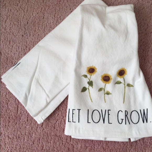Rae Dunn Other - Rae Dunn 🌻 2 towels Let Love Grow on both